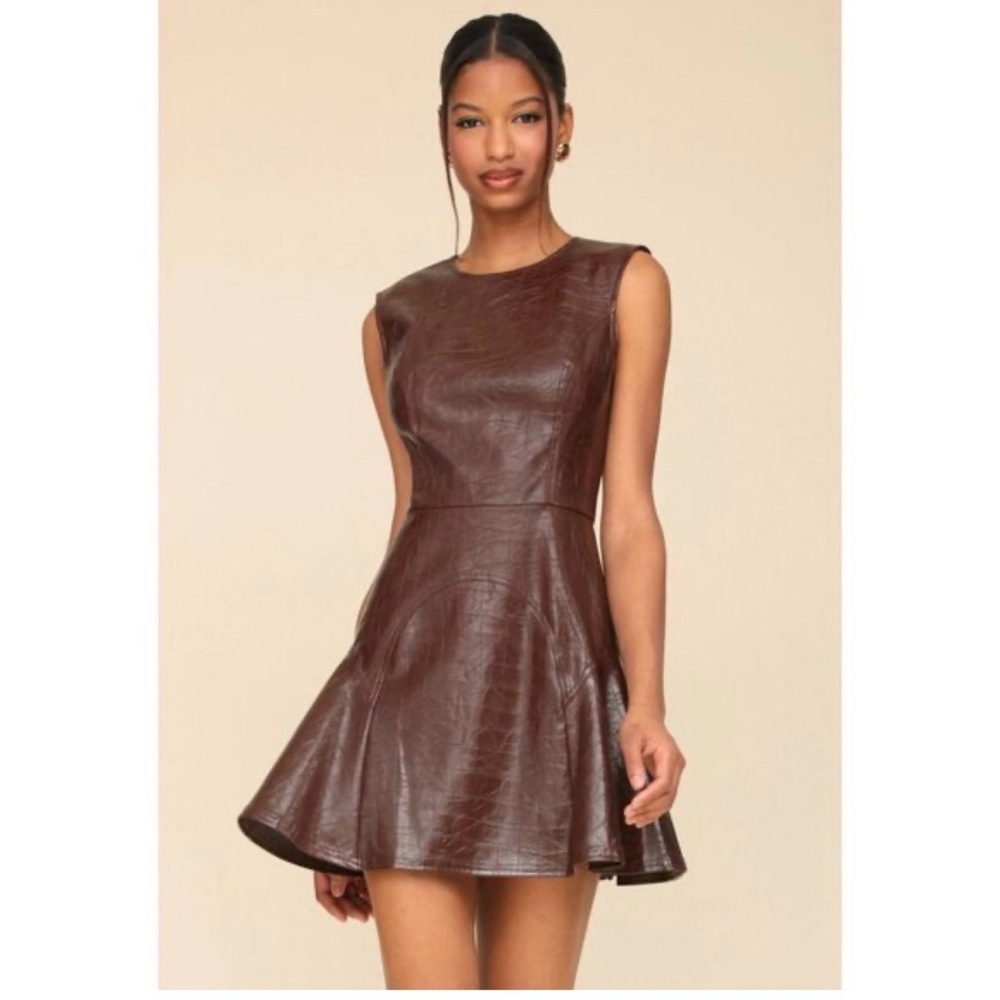 Avec Les Filles Brown Mini Dress